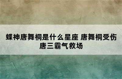 蝶神唐舞桐是什么星座 唐舞桐受伤唐三霸气救场